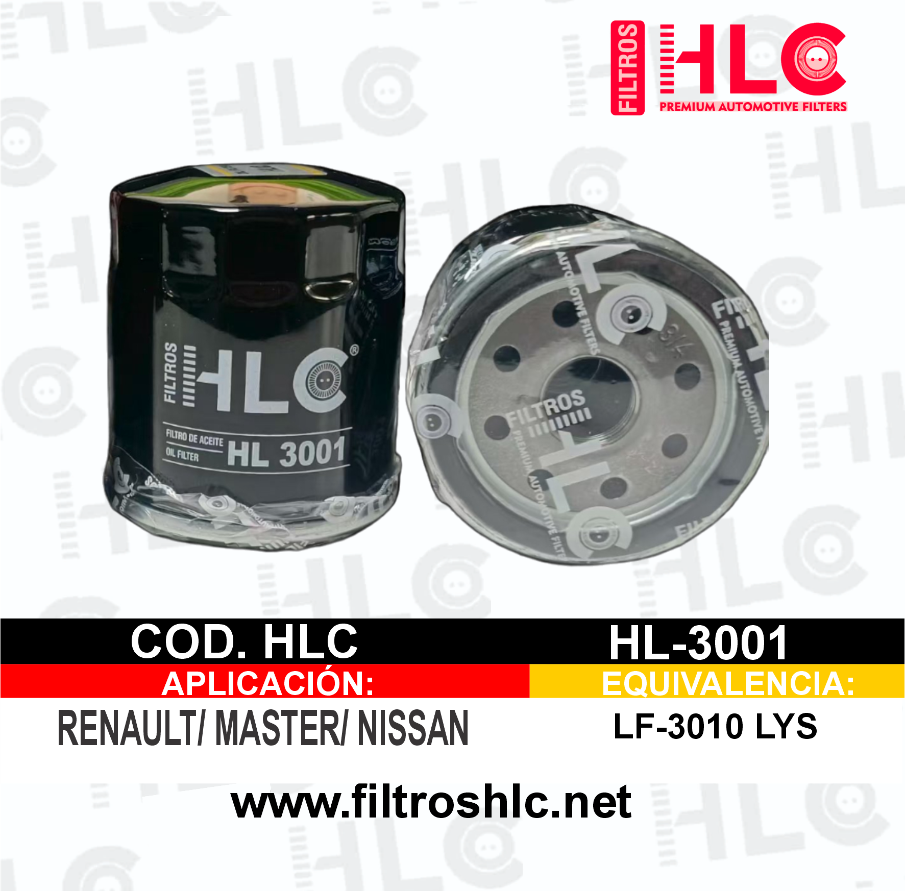 HLC FILTRO DE ACEITE  HL-3001