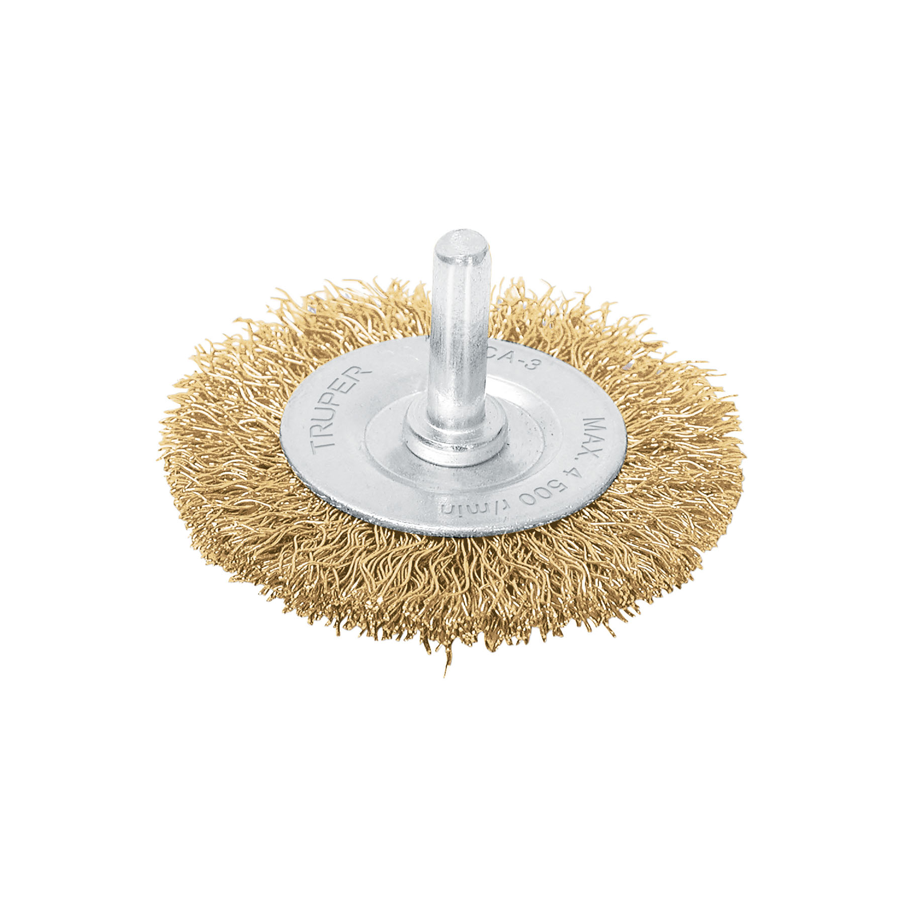 CARDA CIRCULAR/WIRE WHEEL BRUSH 6.5mm 1/4''    ZANCO SHANK-0.3mmCALIBRE-75mm-3''