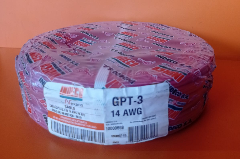 CABLE/GPT-3 0.3KV 14 AWG FB(01) POR METRO / ROJO