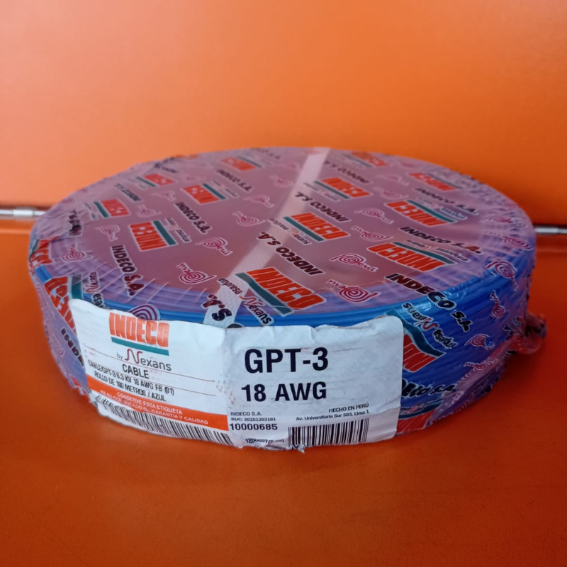 CABLE/GPT-3 0.3KV 18 AWG FB(01) POR METRO / AZUL